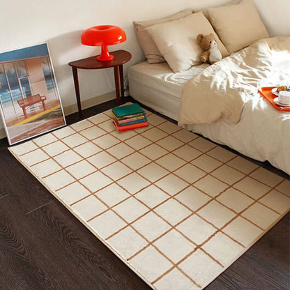 Retro Checkerboard Fluffy Plush Area Rug