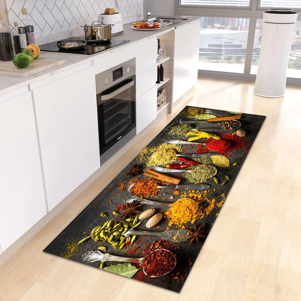 VIKAMA Scandinavian Waterproof Rug Antibacterial Stain-Resistant Machine Washable Kitchen Carpet Modern Home Decor