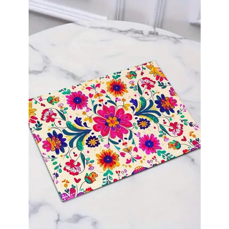 Bohemian Moroccan Mandala Heat-Resistant Placemat Set