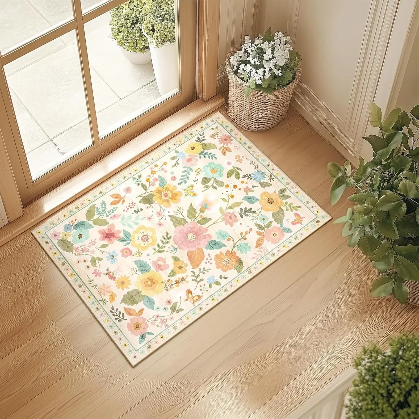 American Floral Crystal Velvet Floor Mat