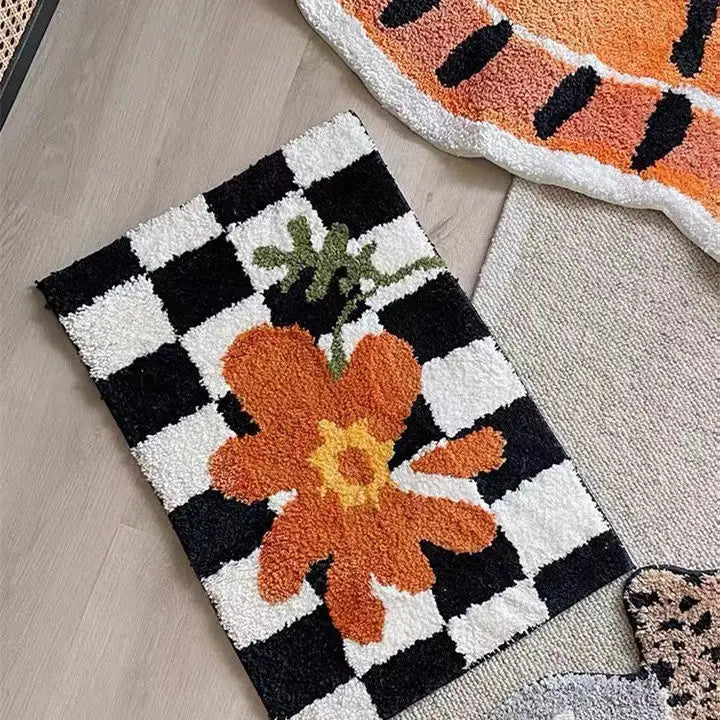 Bathroom Floor Mat Water-Absorbent Non-Slip Foot Mat Bedroom Entry Toilet Door Carpet