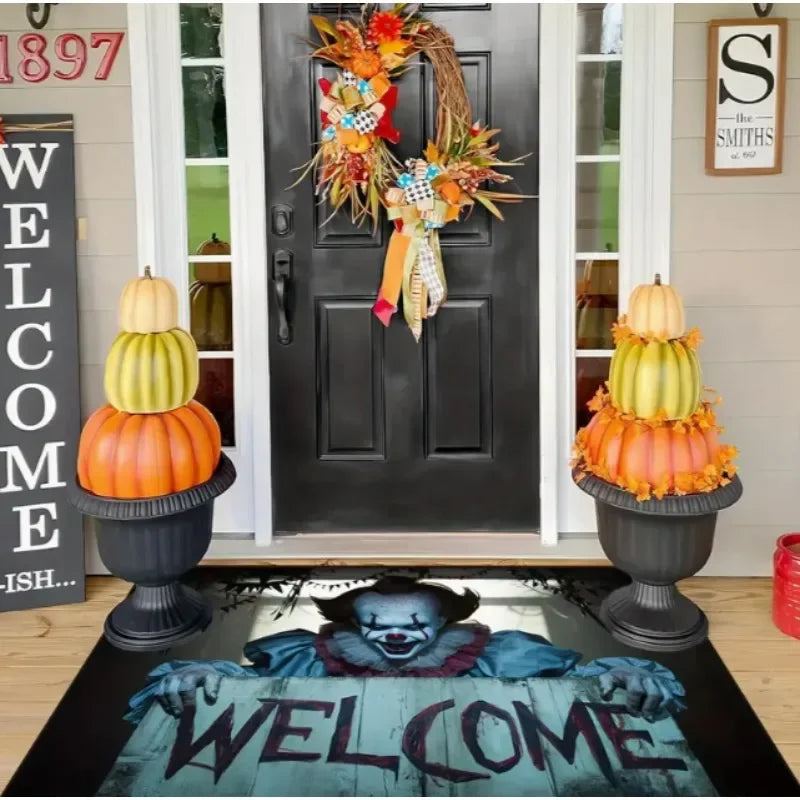 Halloween Joker Welcome Door Mat Entrance Living Room Bedroom Bathroom Kitchen Balcony Non-Slip Home Decoration Rug