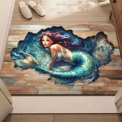 VIKAMA 3D Optical Illusion Trap Door Non-Slip Rug