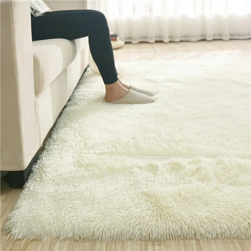 VIKAMA Solid Color Plush Fluffy Area Rug