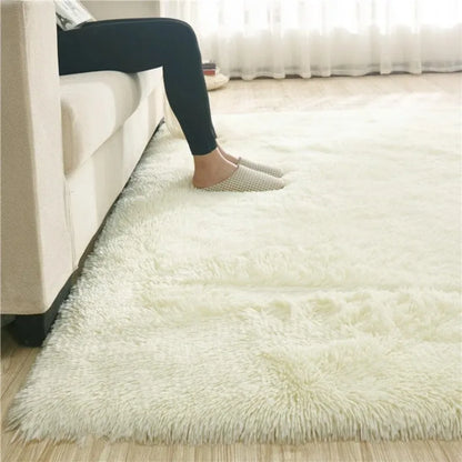 VIKAMA Solid Color Plush Fluffy Area Rug