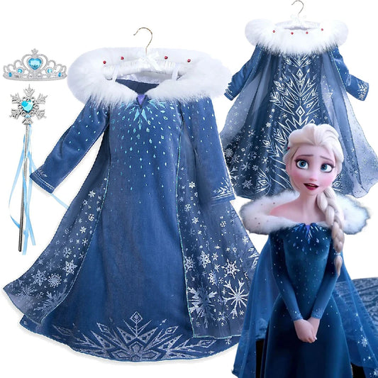 Disney Frozen Elsa Princess Costume Dress For Girls
