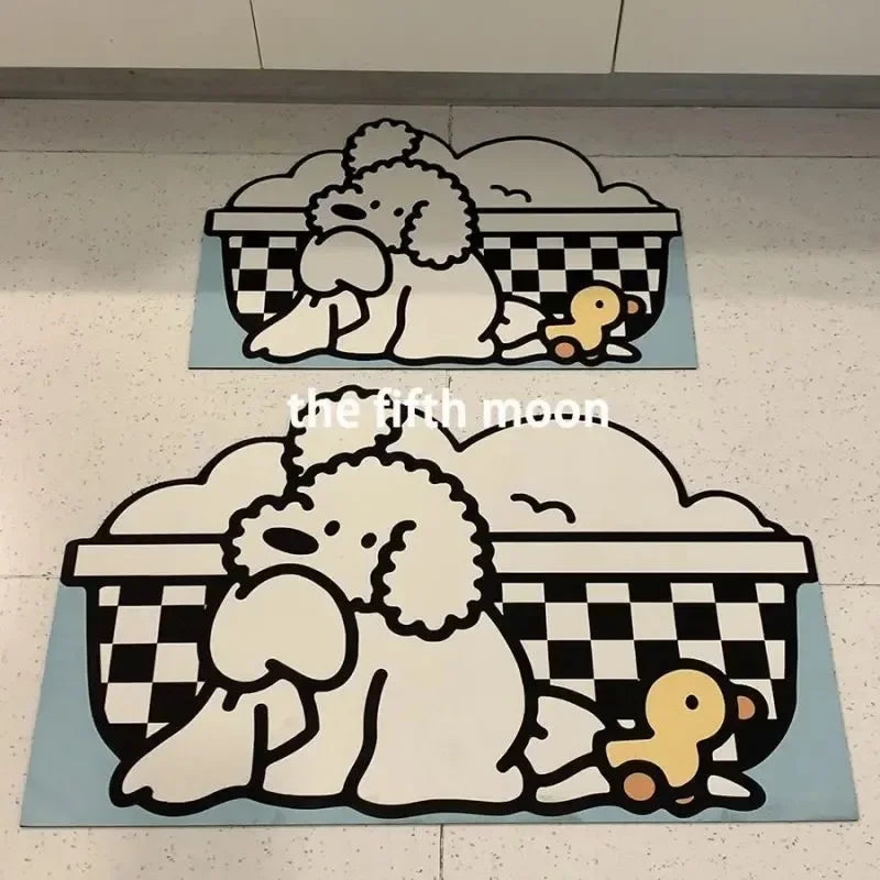 VIKAMA Cute Puppy Bathroom Diatom Mat