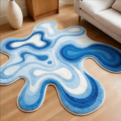 Irregular Gradient Plush Soft Area Rug