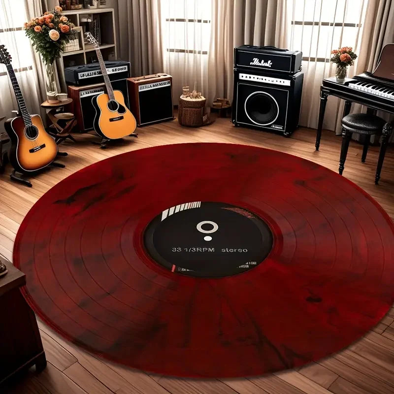 VIKAMA Retro Vinyl Record Non-Slip Rug