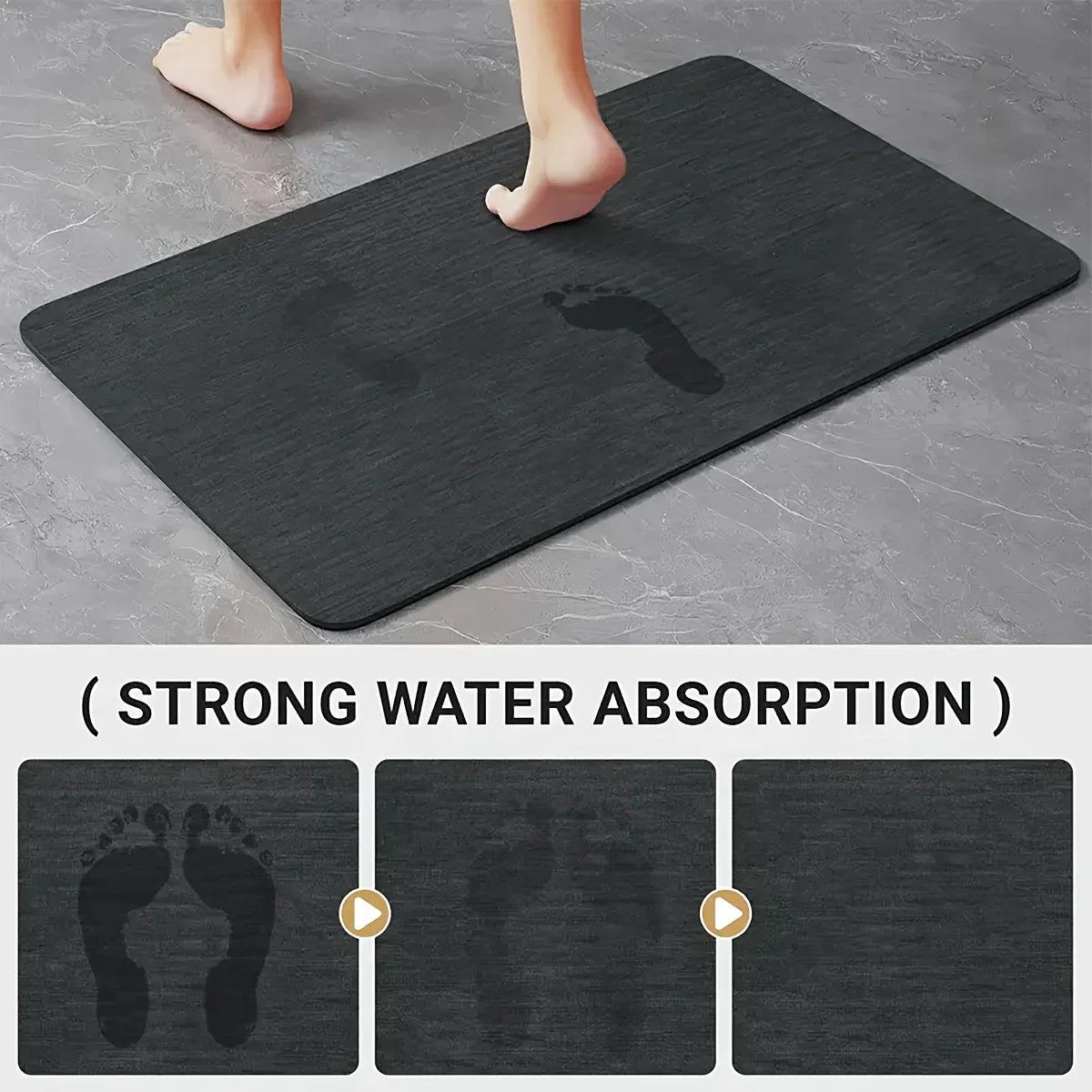 Printed Diatomaceous Absorbent Bathroom Mat