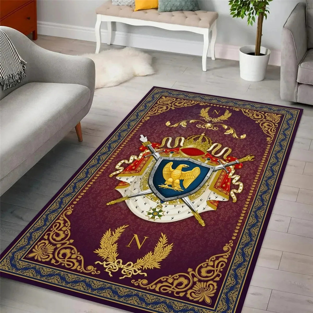 Napoleon Coat of Arms Decorative Area Rug