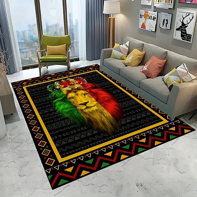 Lion King African Animal Print Area Rug