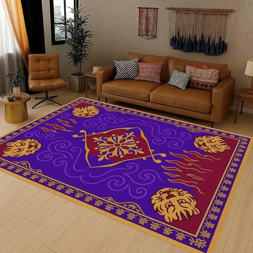 VIKAMA Aladdin Magic Carpet Minimalist Ethnic Rug Soft Non-Slip Living Room Kids Room Decorative Floor Mat Home Decor