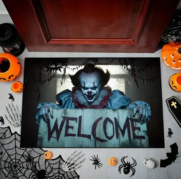 Halloween Joker Welcome Door Mat Entrance Living Room Bedroom Bathroom Kitchen Balcony Non-Slip Home Decoration Rug