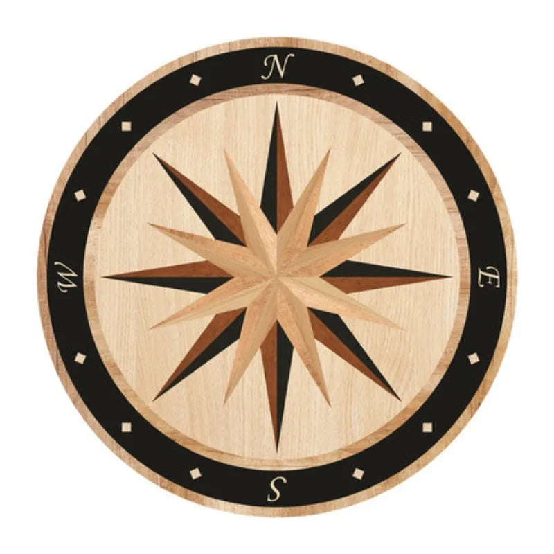 Compass Round Medallion Non-Slip Area Rug