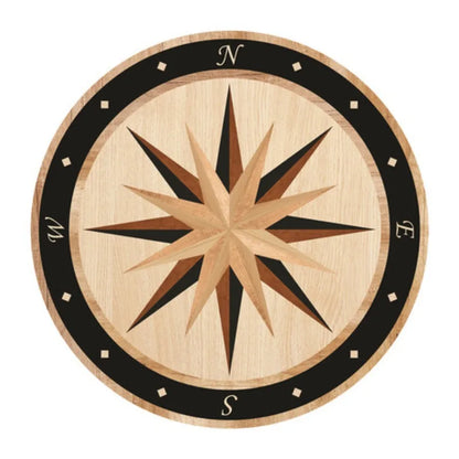 Compass Round Medallion Non-Slip Area Rug