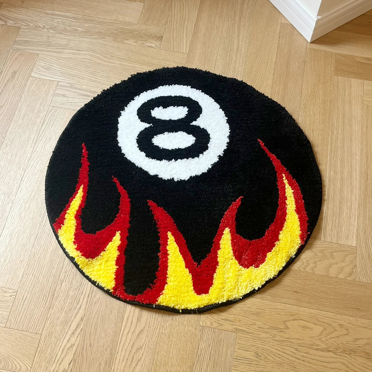 Fire 8 Ball Tufted Non-Slip Rug