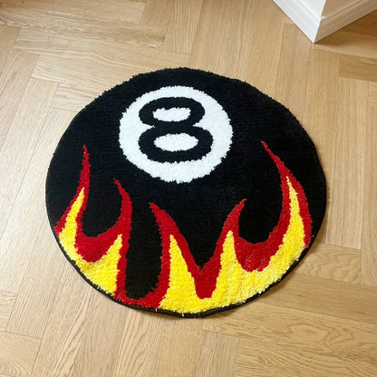 Fire 8 Ball Tufted Non-Slip Rug