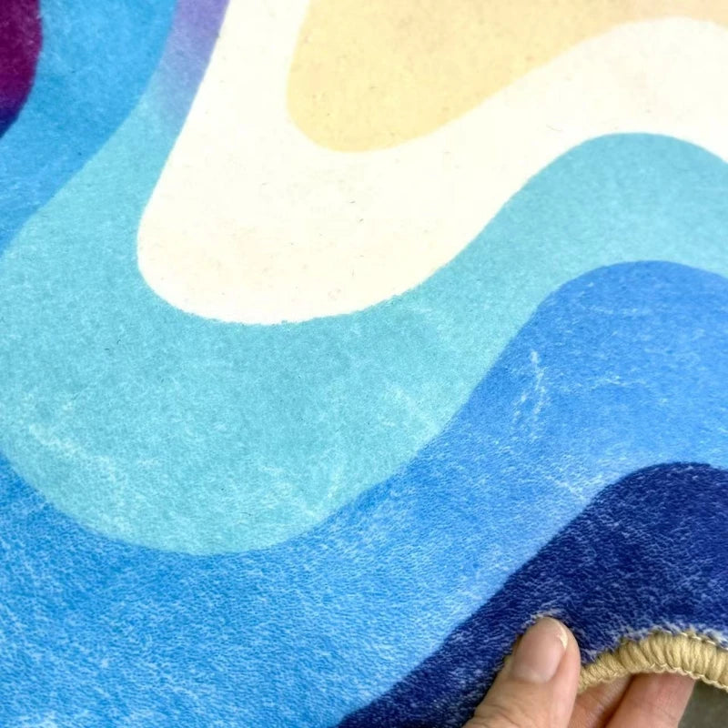 Dopamine Color Abstract Irregular Plush Area Rug