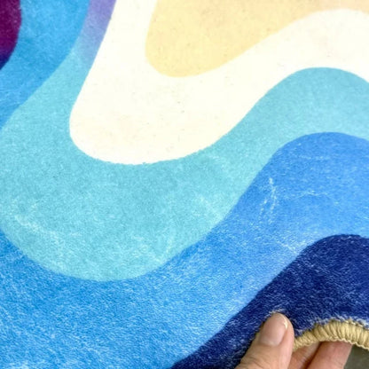 Dopamine Color Abstract Irregular Plush Area Rug
