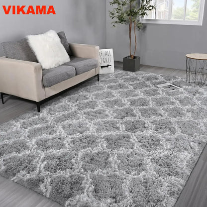 VIKAMA Geometric Plush Carpet Large Area Living Room Decoration Coffee Table Bed Mat Ultra Soft Carpet For Children's Bedroom