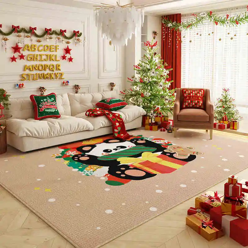 VIKAMA Christmas Tree Carpet Large Area Living Room Bedroom Floor Mat Festive Home Decoration