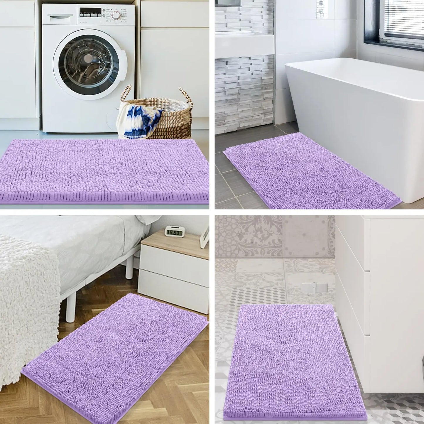 Olanly Chenille Soft Non-Slip Bath Mat