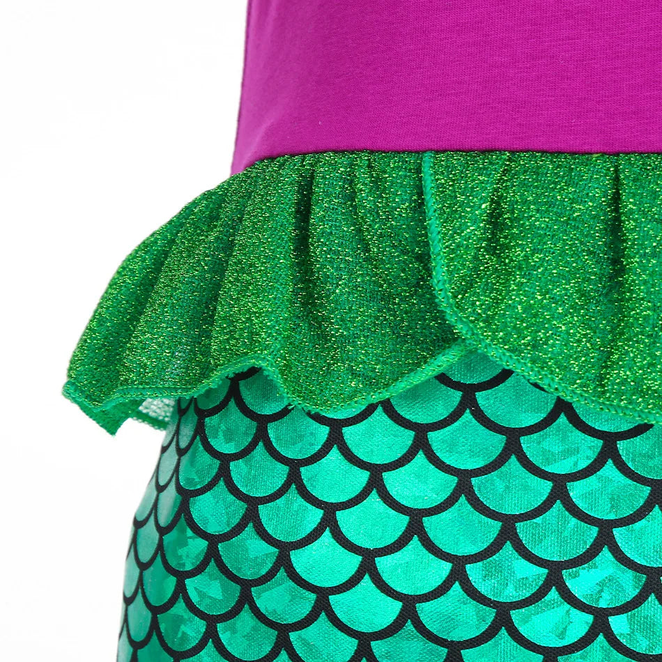 Ariel Little Mermaid Princess Costume Dress For Girls