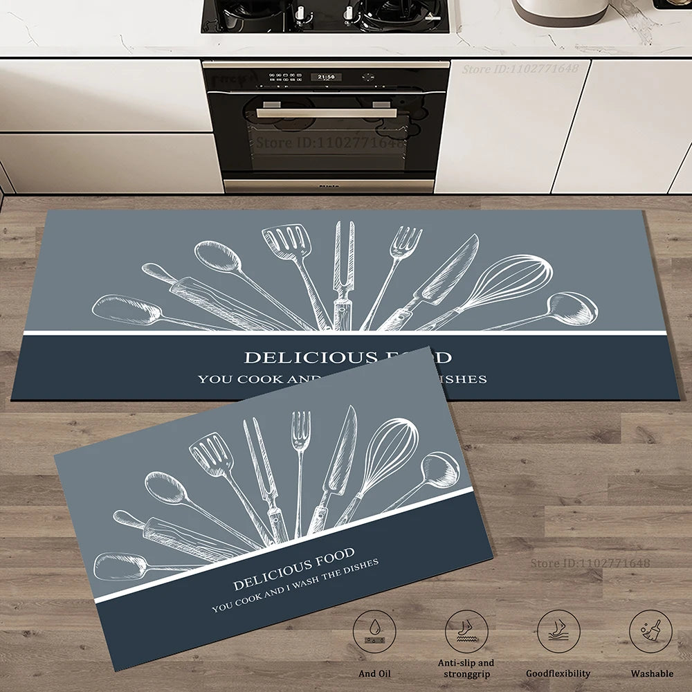 Kitchen Mat Simple Non-Slip Absorbent Carpet Door Hallway Bathroom Entrance Doormat Rug Home Decor