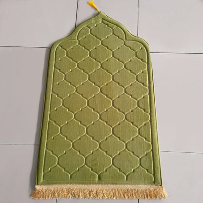 Flannel Prayer Mat Non-Slip Soft Portable Worship Rug Travel Ramadan Gift