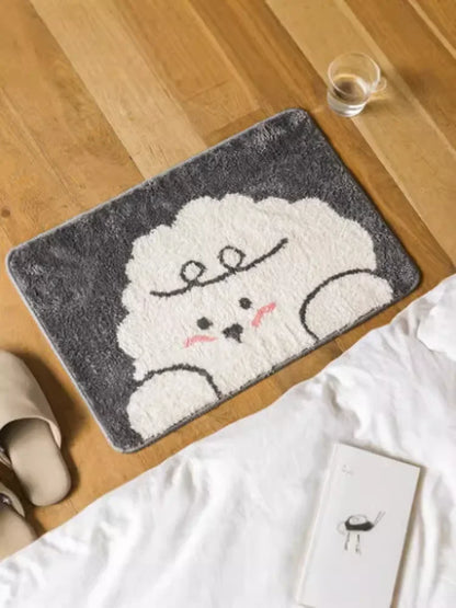 VIKAMA Cartoon Soft Cashmere-Feel Bedside Area Rug