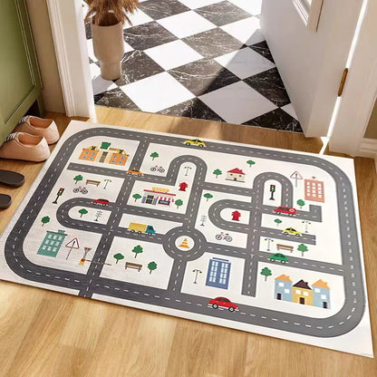 VIKAMA Kids Parking Lot Road Track Rug Boys Car Play Mat