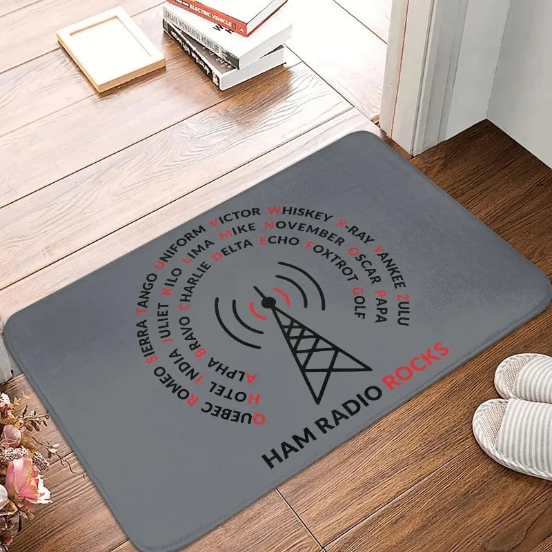 Licensed HAM Retro Radio Operator Doormat Non-Slip Floor Mat Kitchen Bathroom Living Room Entrance Rug Home Decor