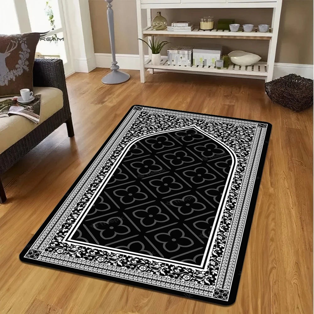 Islamic Prayer Black Non-Slip Rug