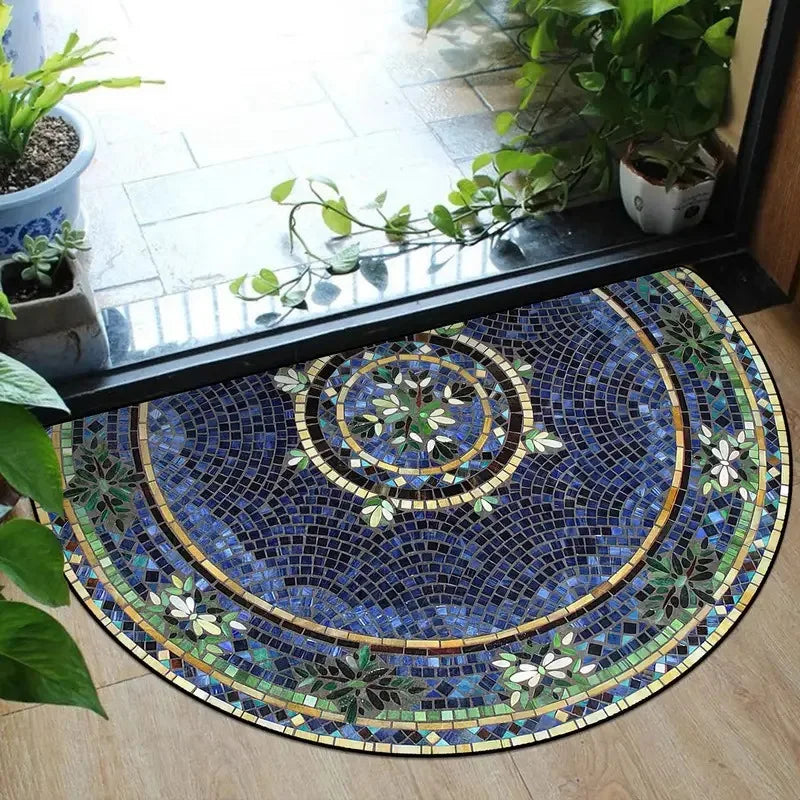 VIKAMA Semi-Circle Flannel Door Mat