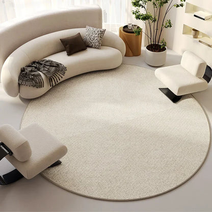 Beige Round Light Luxury Non-Slip Large Area Rug