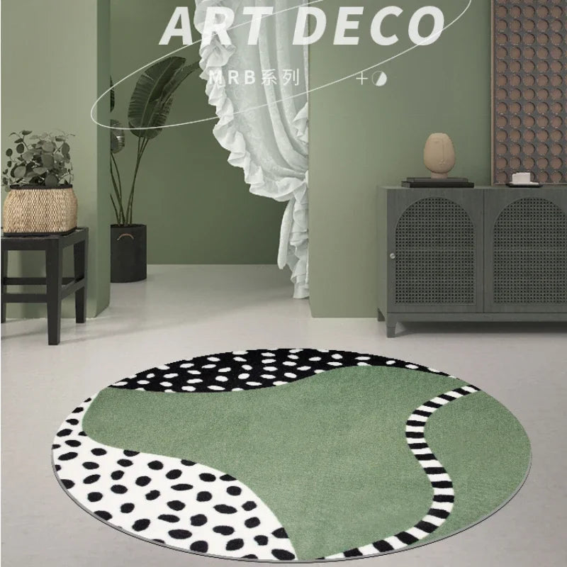 Leopard Print Round Fluffy Non-Slip Area Rug