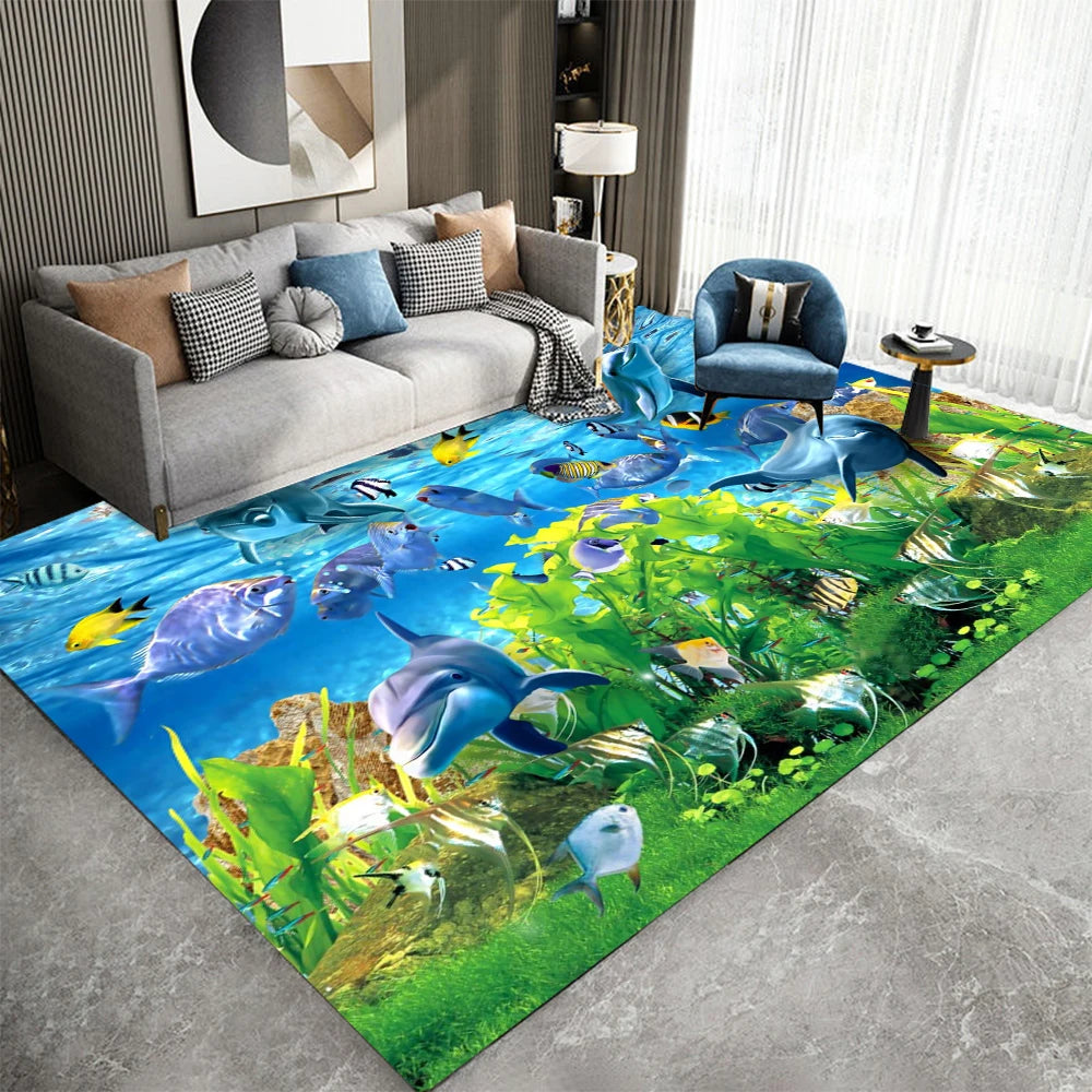 3D Ocean Animal Area Rug