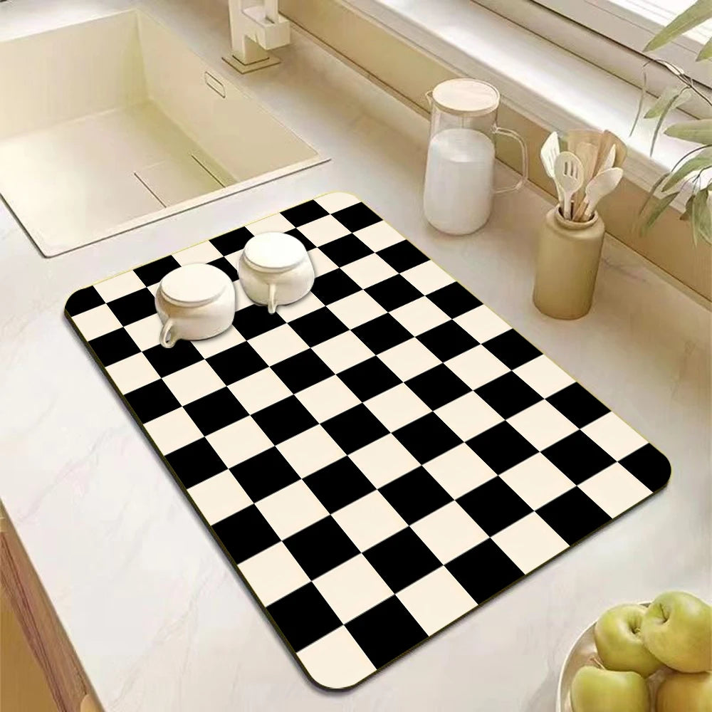 Checkerboard non-slip coffee drip mat
