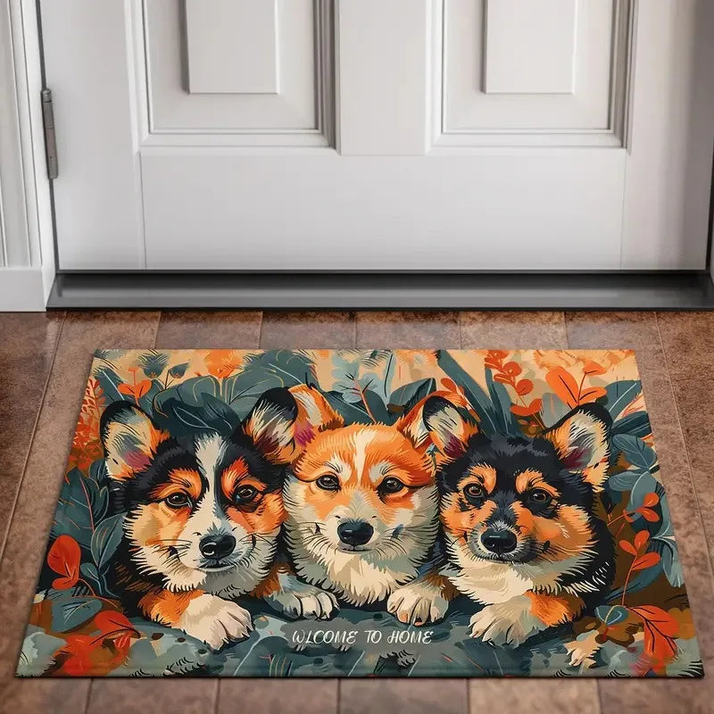 VIKAMA Cute Pet Sloth Corgi Non-Slip Doormat