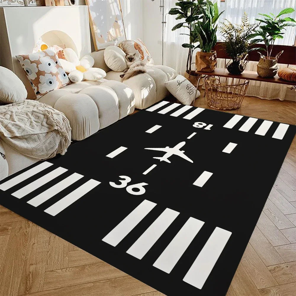 Airport Runway Kids Area Rug