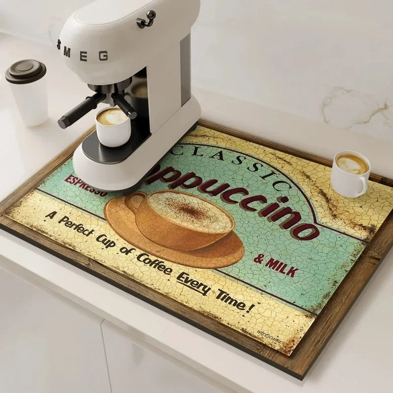 VIKAMA Coffee Machine Absorbent Kitchen Drying Mat
