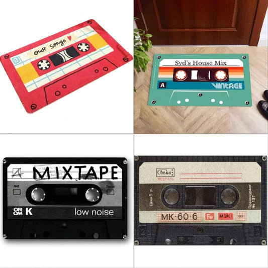 Mixtape Cassette Retro Vintage Carpet Mat Music Lover Doormat Front Door Kitchen Home Decor Housewarming Gift