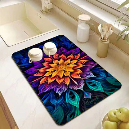 Abstract Mandala Absorbent Drying Mat