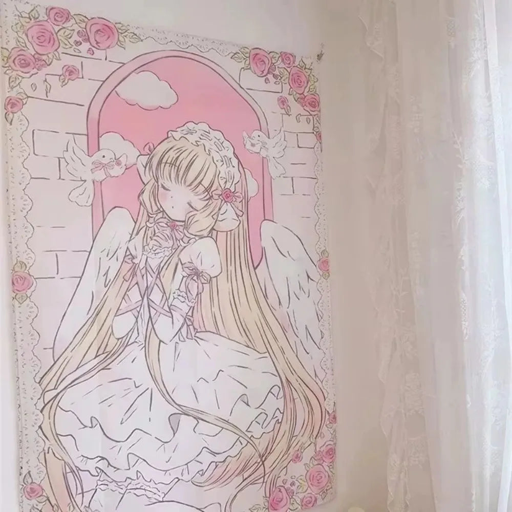 VIKAMA Angel Rose Aesthetic Wall Tapestry