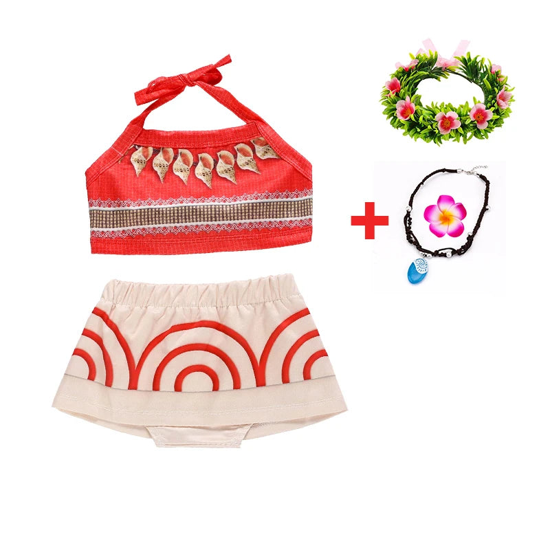 Disney Moana Ocean Adventure Costume Dress For Girls