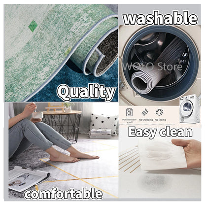 Nordic Ink Splash Abstract Washable Area Rug