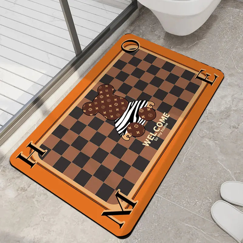 Luxury non-slip absorbent toilet mat