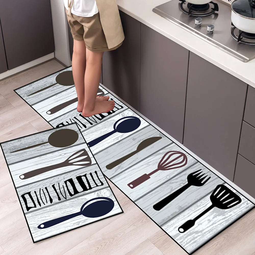 VIKAMA Kitchen Floor Mat Long Strip Non-Slip Corridor Bedroom Entrance Carpet