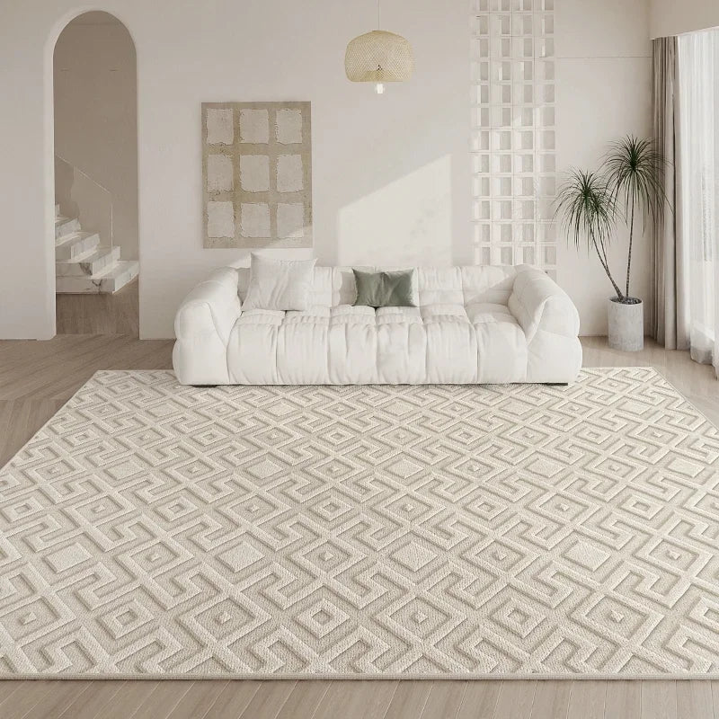 French Cream Light Luxury Washable Large Area Rug